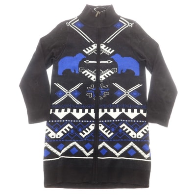 【中古】ステラマッカートニー Stella McCartney ウール ジップアップ ロング カーディガン ブラック【サイズ38】【レディース】