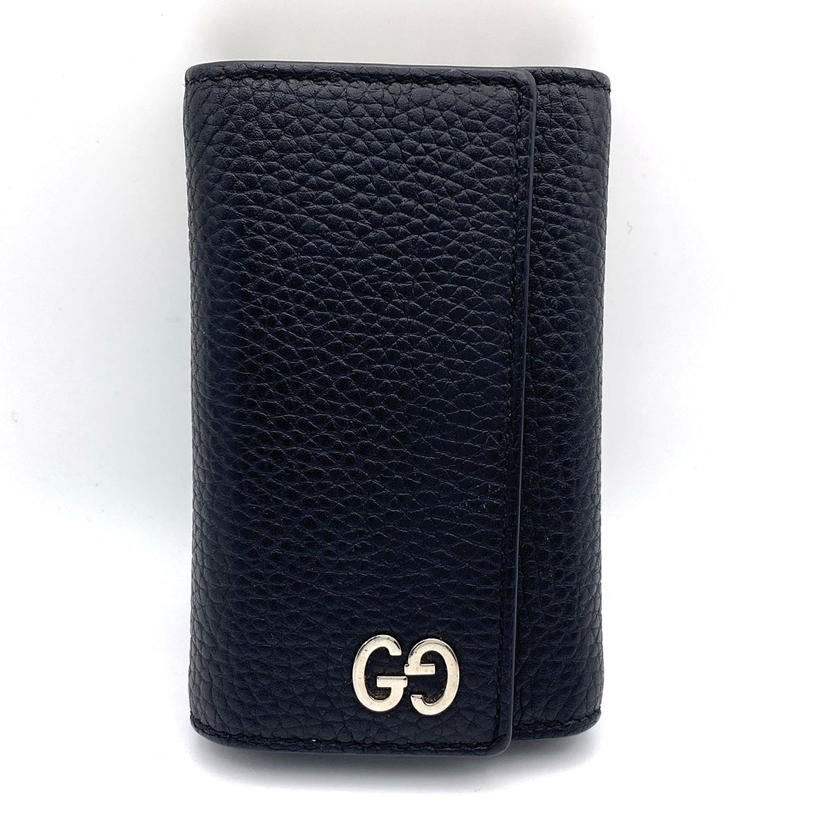 GUCCI グッチ GGメタル レザー キーケース キーケース 473924 レザー ブラック  メンズ【中古】