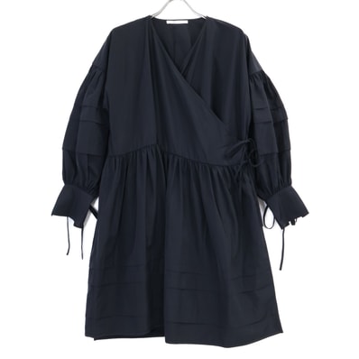 セシリーバンセン EDI-0009 ブラック AMALIE DRESS ティアードラップワンピース XS