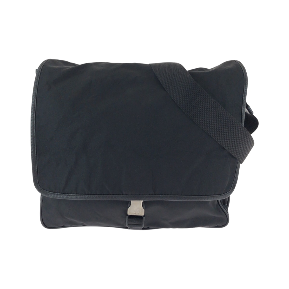 美品 PRADA プラダ テスート 三角ロゴプレート ブラック 黒 シルバー金具 ナイロン ショルダーバッグ メッセンジャーバッグ 506674 【中古】