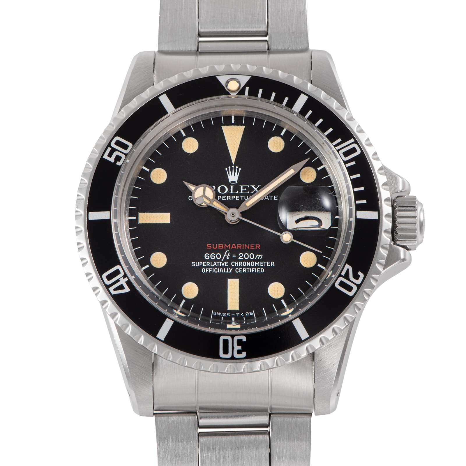 ROLEX ロレックス 赤サブマリーナデイト 1680 1973年製 Mark5ダイヤル MARK3ベゼル オープンシックス Tritium ステンレススチール【中古】