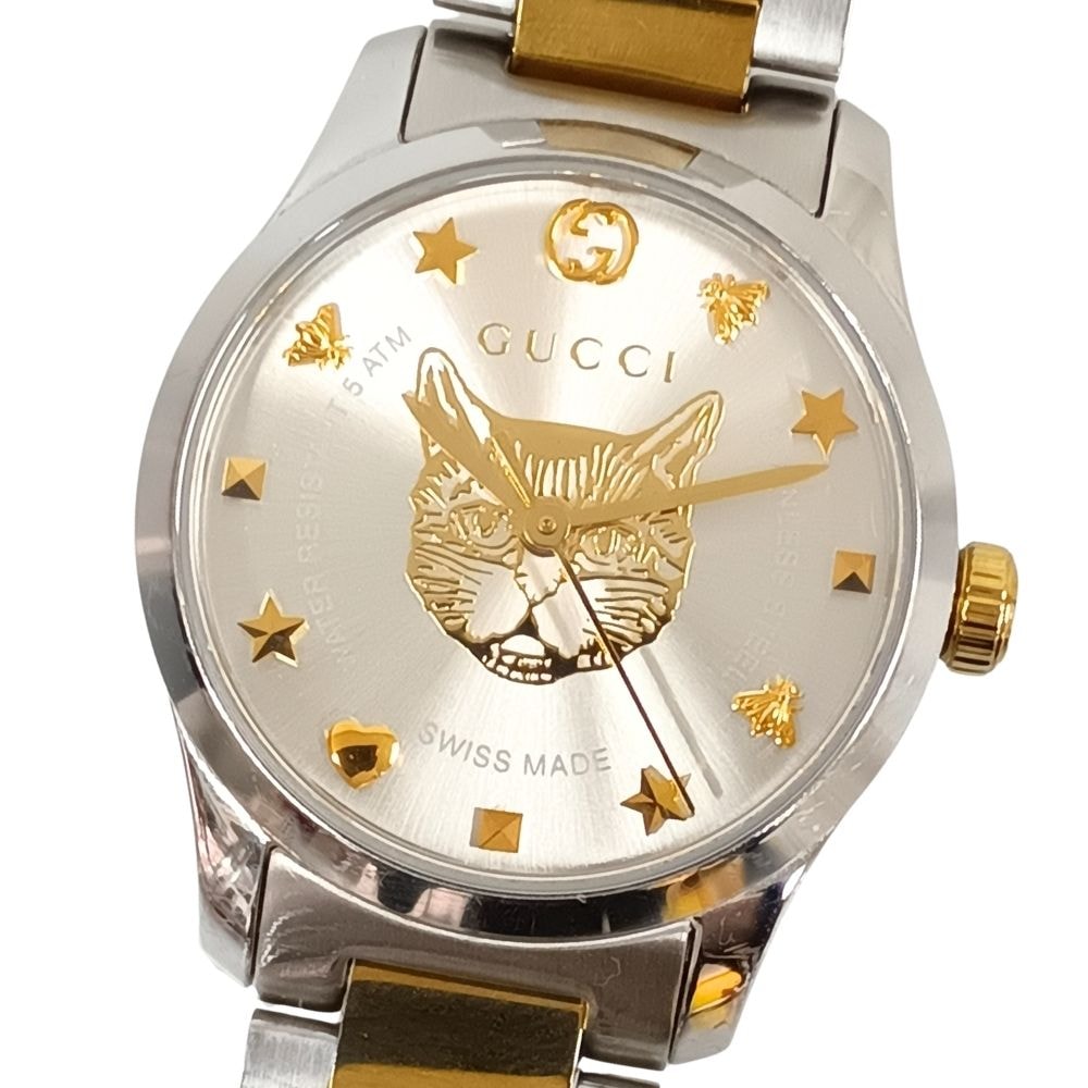 GUCCI グッチ 126.5 Gタイムレス キャット クォーツ レディース 腕時計 C1052