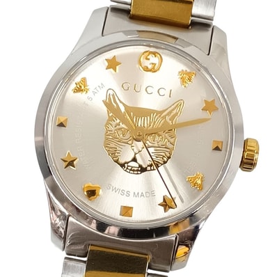 GUCCI グッチ 126.5 Gタイムレス キャット クォーツ レディース 腕時計 C1052
