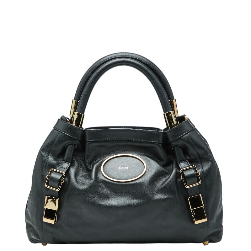 クロエ ヴィクトリア ハンドバッグ ブラック レザー レディース Chloe 【中古】