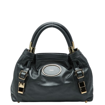 クロエ ヴィクトリア ハンドバッグ ブラック レザー レディース Chloe 【中古】