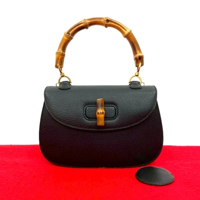 GUCCI グッチ バンブー レザー ハンドバッグ ブラック
65731