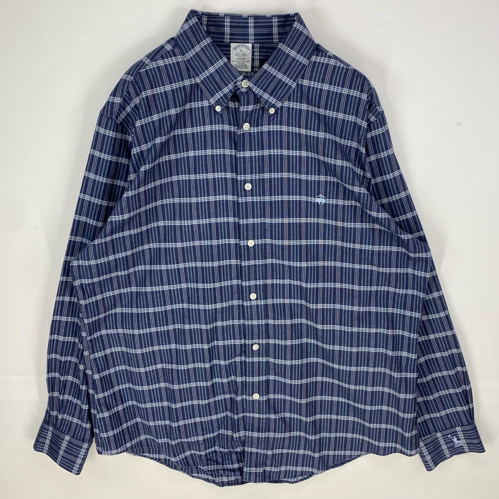 古着 ブルックスブラザーズ Brooks Brothers 長袖シャツ ボタンダウン REGENT 1818 XL グレー系 チェック メンズ