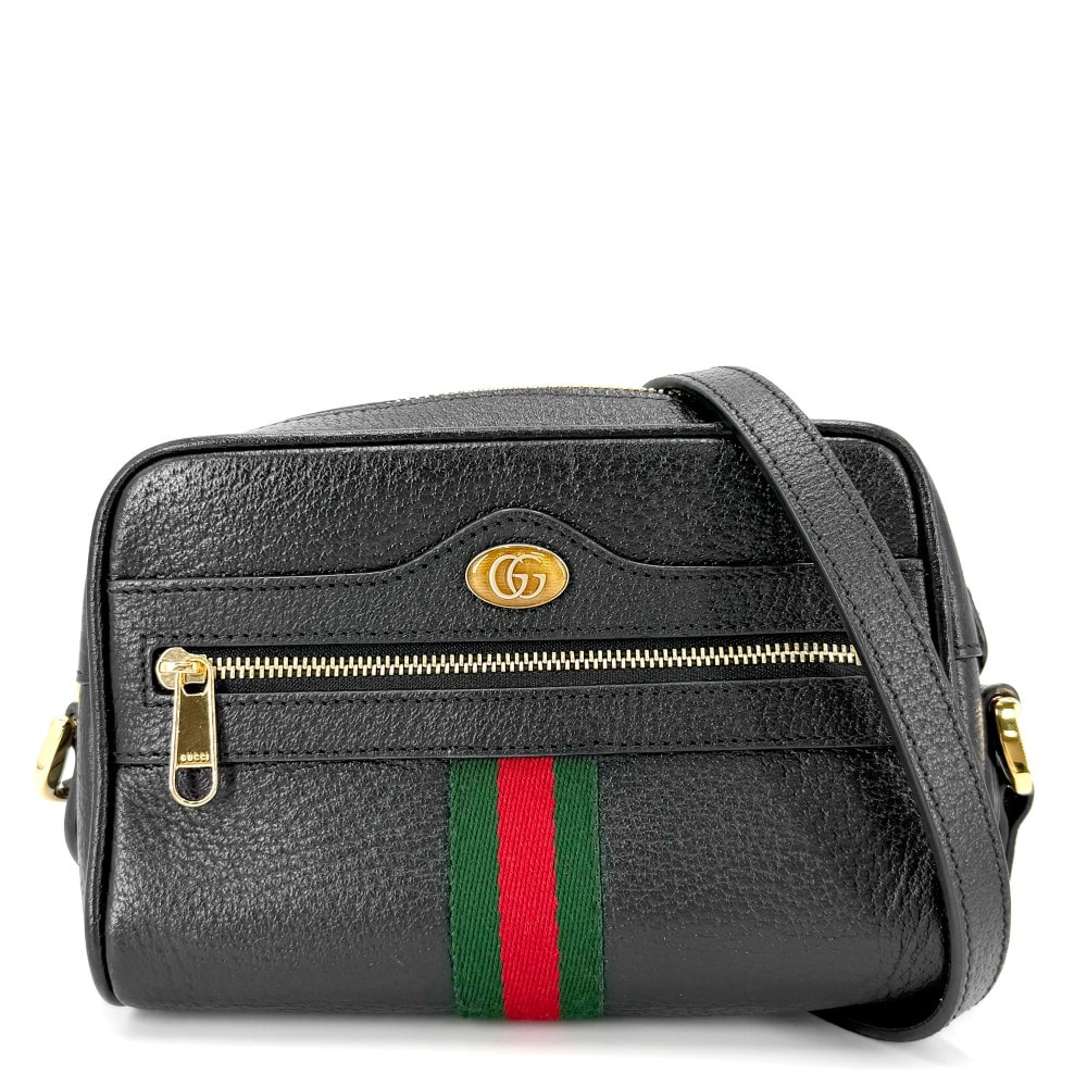 GUCCI グッチ ショルダーバッグ オフィディア スモール ポシェット 肩掛け 斜め掛け 719885 レザー ブラック 黒 ゴールド金具 レディース【中古品】