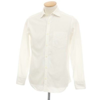 【中古】ピーエス ポールスミス PS Paul Smith コットン ストライプ セミワイドカラー ドレスシャツ ホワイト【サイズS】【メンズ】