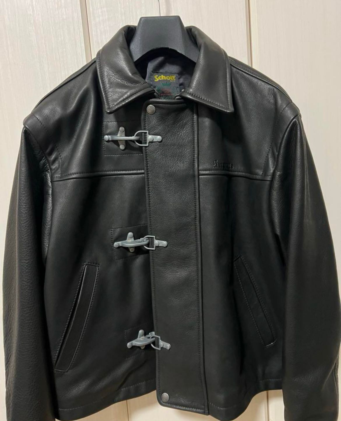 Supreme x Schott Leather Clip Jacket "Black"