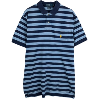 古着 ラルフローレン Ralph Lauren POLO by Ralph Lauren 半袖 ボーダー ポロシャツ メンズL相当/eaa622632