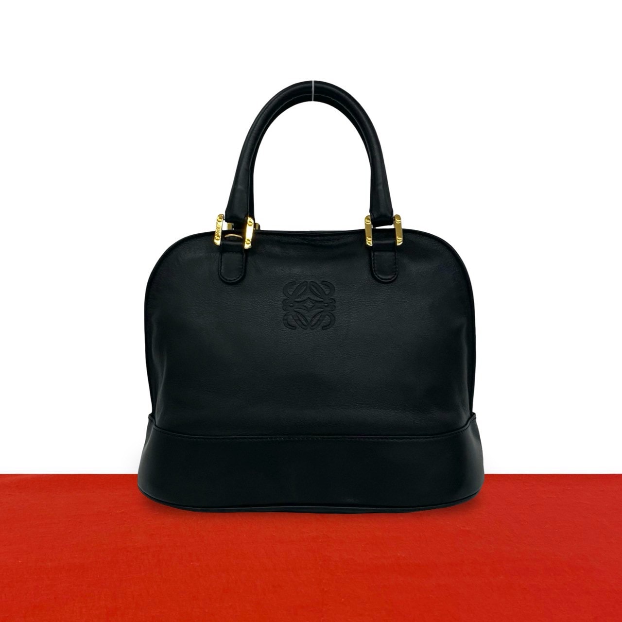 LOEWE ロエベ アナグラム ロゴ レザー ハンドバッグ ブラック
 61381