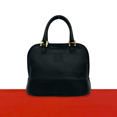 LOEWE ロエベ アナグラム ロゴ レザー ハンドバッグ ブラック
61381