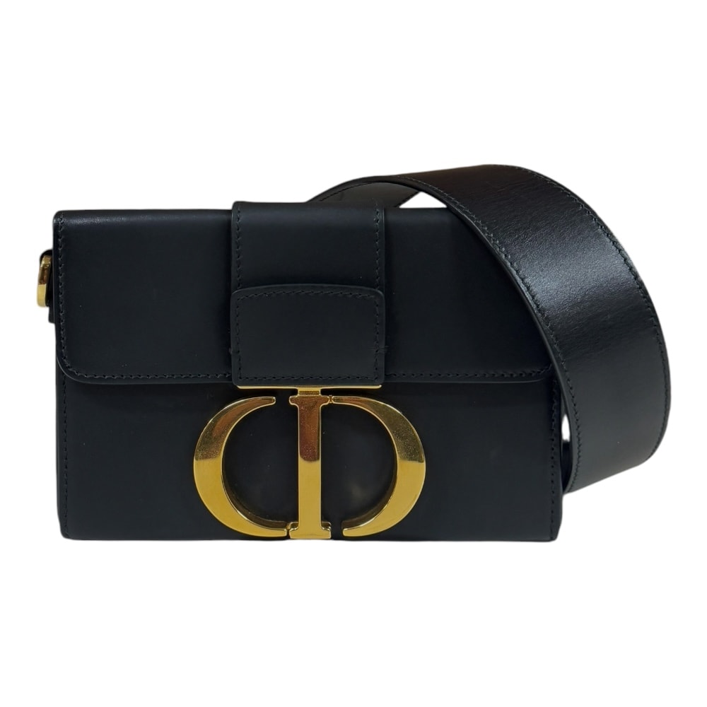 ディオール 30 モンテーニュ ショルダーバッグ レザー ブラック レディース Dior  中古