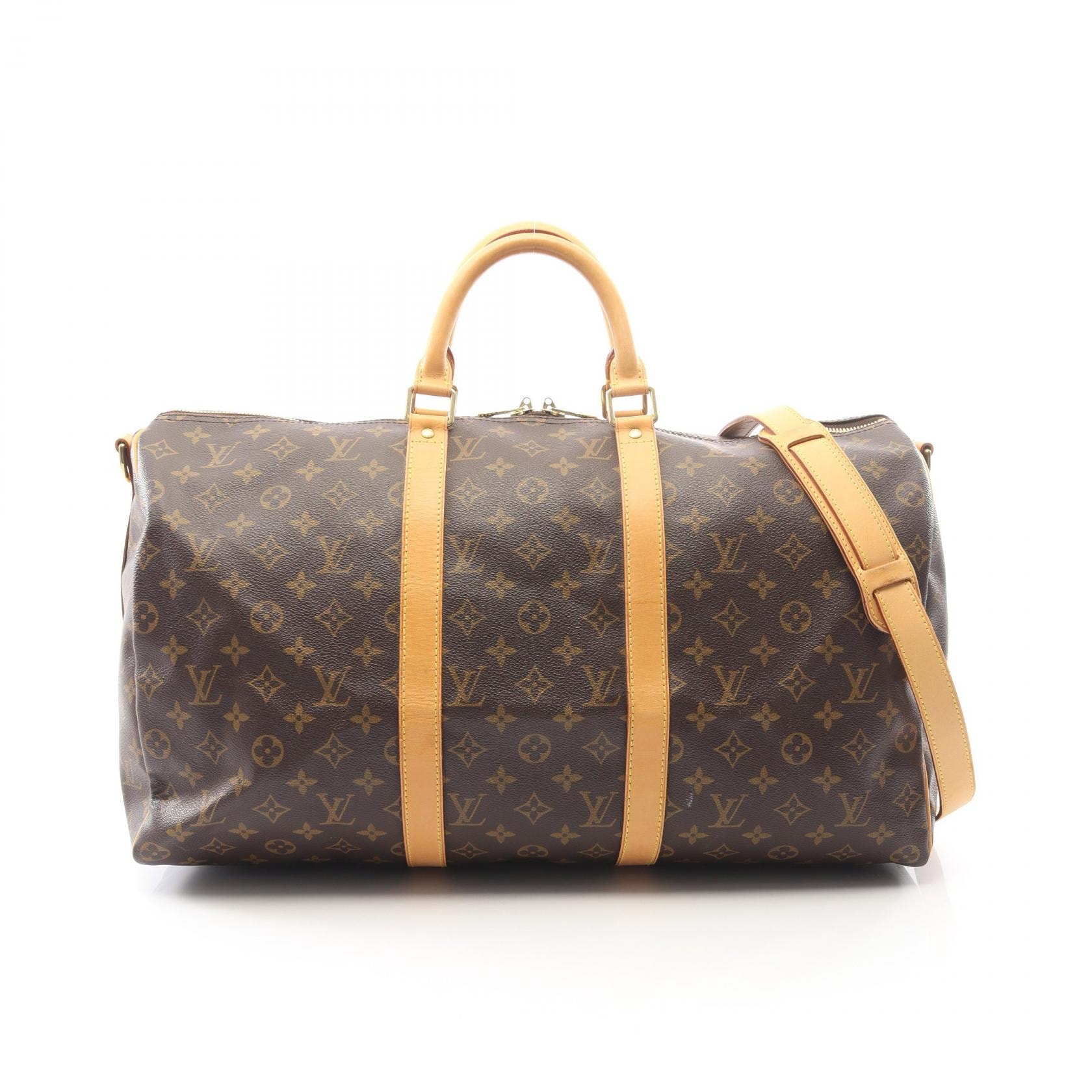 ルイ・ヴィトン LOUIS VUITTON キーポル バンドリエール50 モノグラム 2WAY ボストンバッグ バッグ PVCコーティングキャンバス レザー メンズ レディース ブラウン系 M41416 【中古】