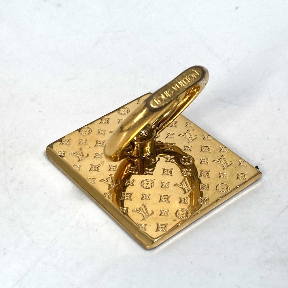 ルイヴィトン LOUIS VUITTON サポート テレフォン ナノグラム M64868 携帯アクセサリー スマートフォンアクセサリー スマホリング バンカーリング メタル ゴールド