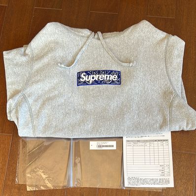Supreme Bandana Box Logo Hooded Sweatshirt "Grey"