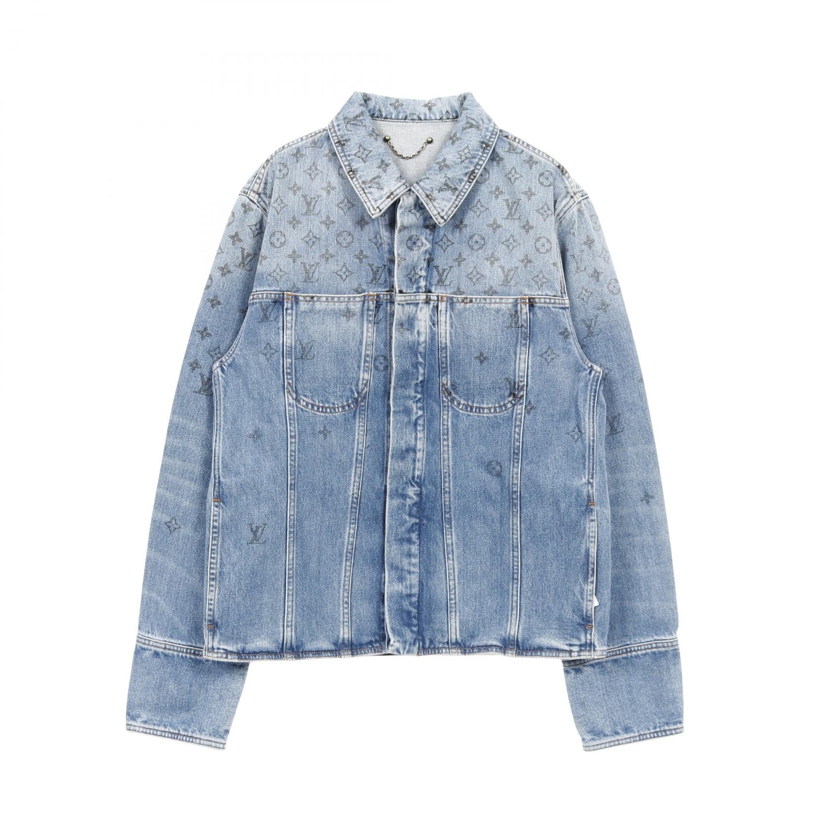 ルイ・ヴィトン LOUIS VUITTON モノグラム デニムジャケット 衣料品 アウター コットン メンズ ブルー系 【中古】