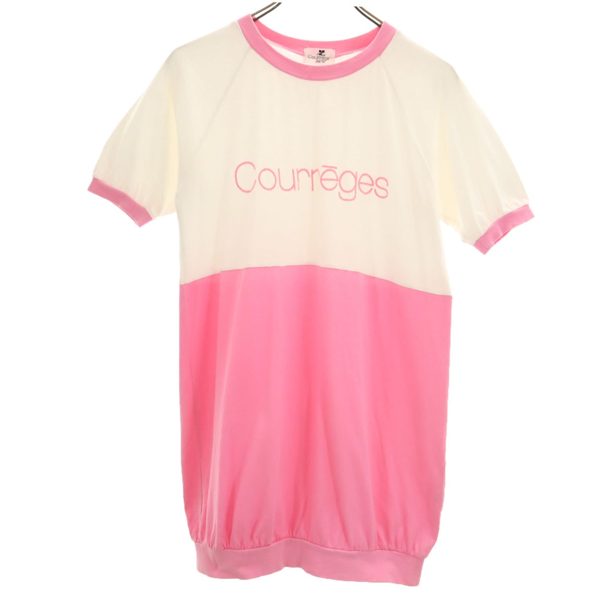courreges クレージュ 半袖 チュニック Tシャツ M ピンク