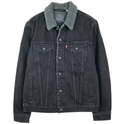 古着 リーバイス Levi's 中綿入り ブラックデニムボアジャケット メンズM相当/eaa645708