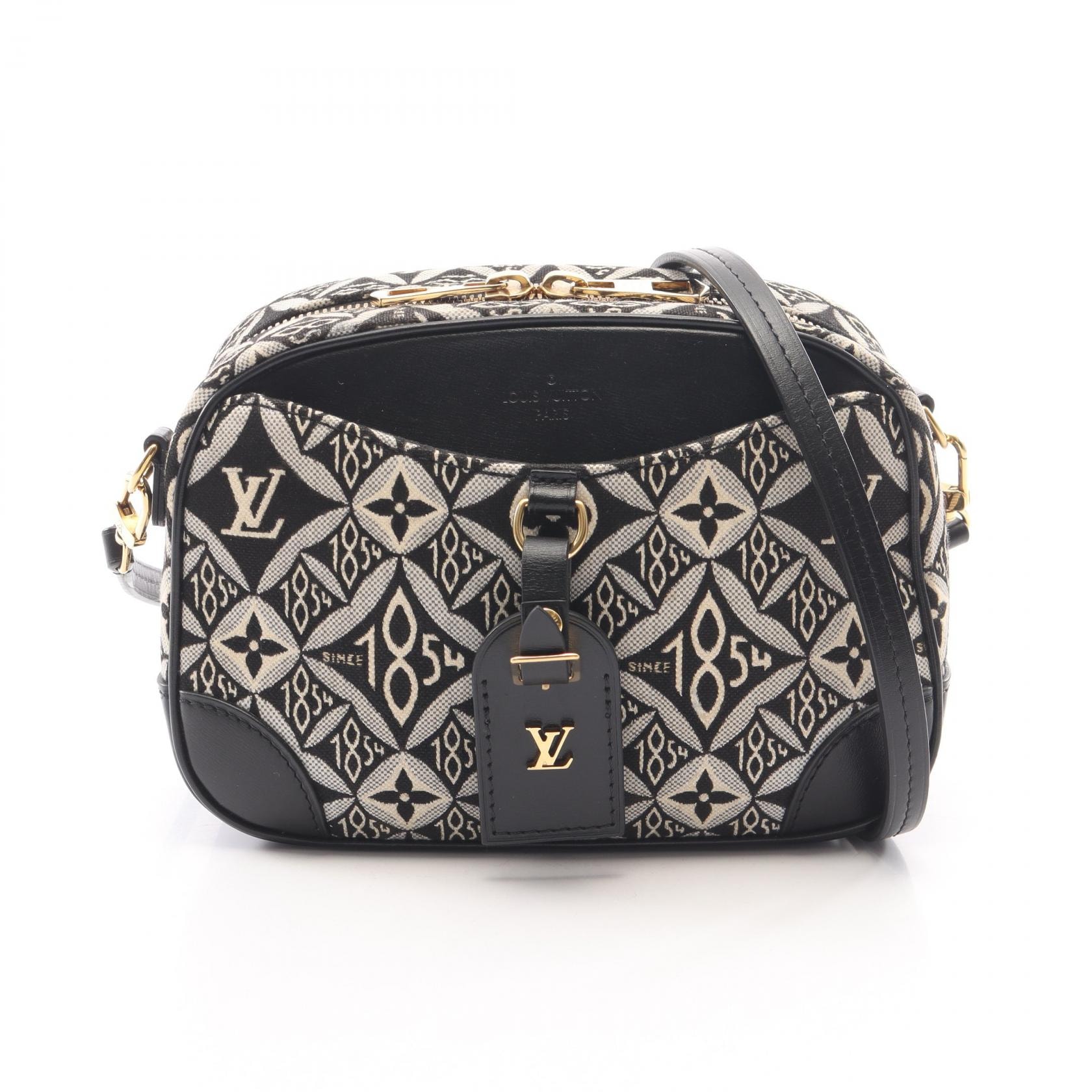 ルイ・ヴィトン LOUIS VUITTON ドーヴィルミニ SINCE1854 ショルダーバッグ バッグ キャンバス レザー モノグラム・ジャガード レディース ブラック系 / ホワイト系 M57205 【中古】