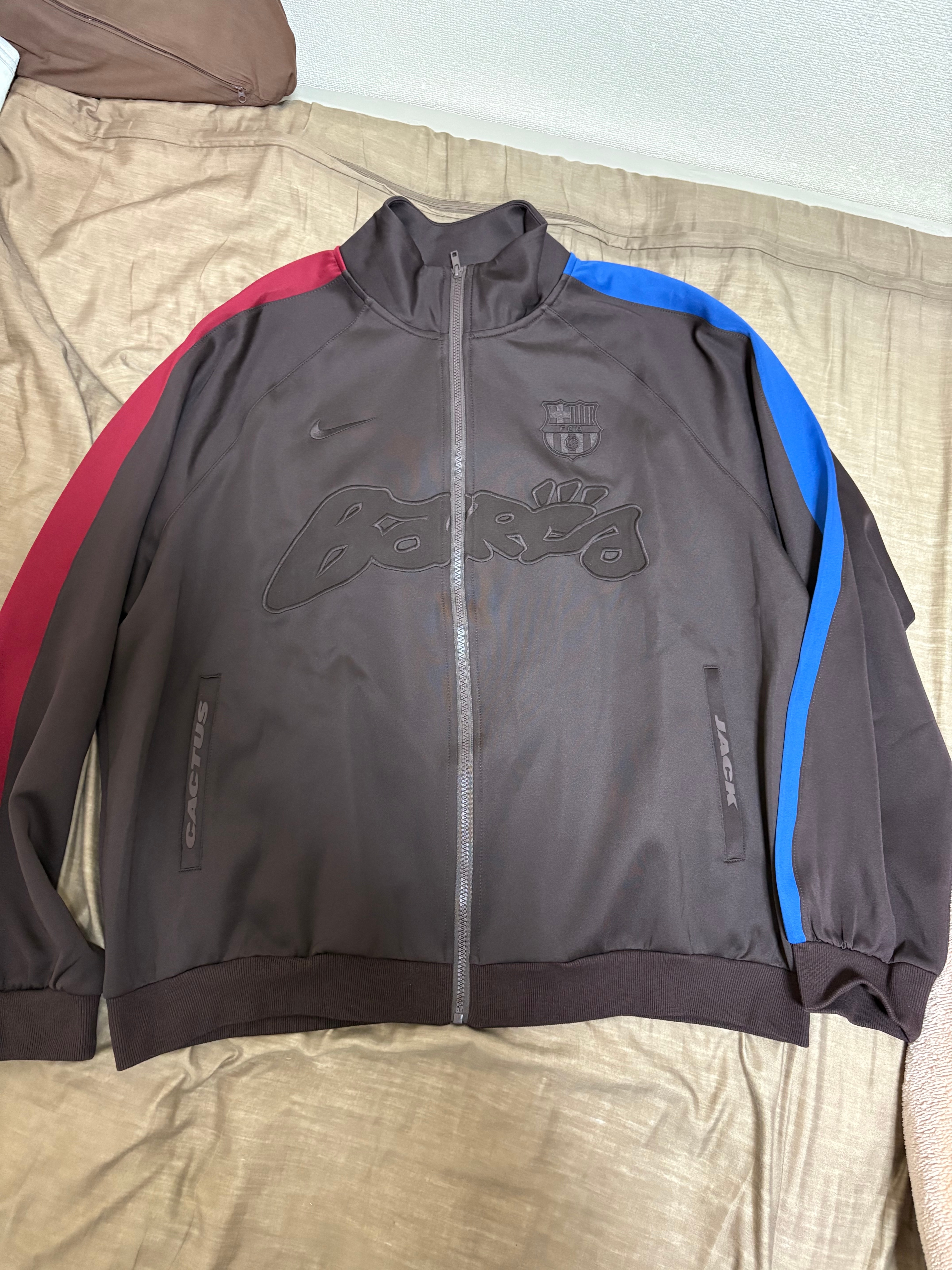 Travis Scott Cactus Jack x Nike x FC Barcelona Barca Retro Zip Anthem Jacket "Brown"