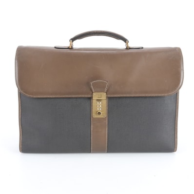 ダンヒル ビジネス バッグ レザー×コーティングキャンバス