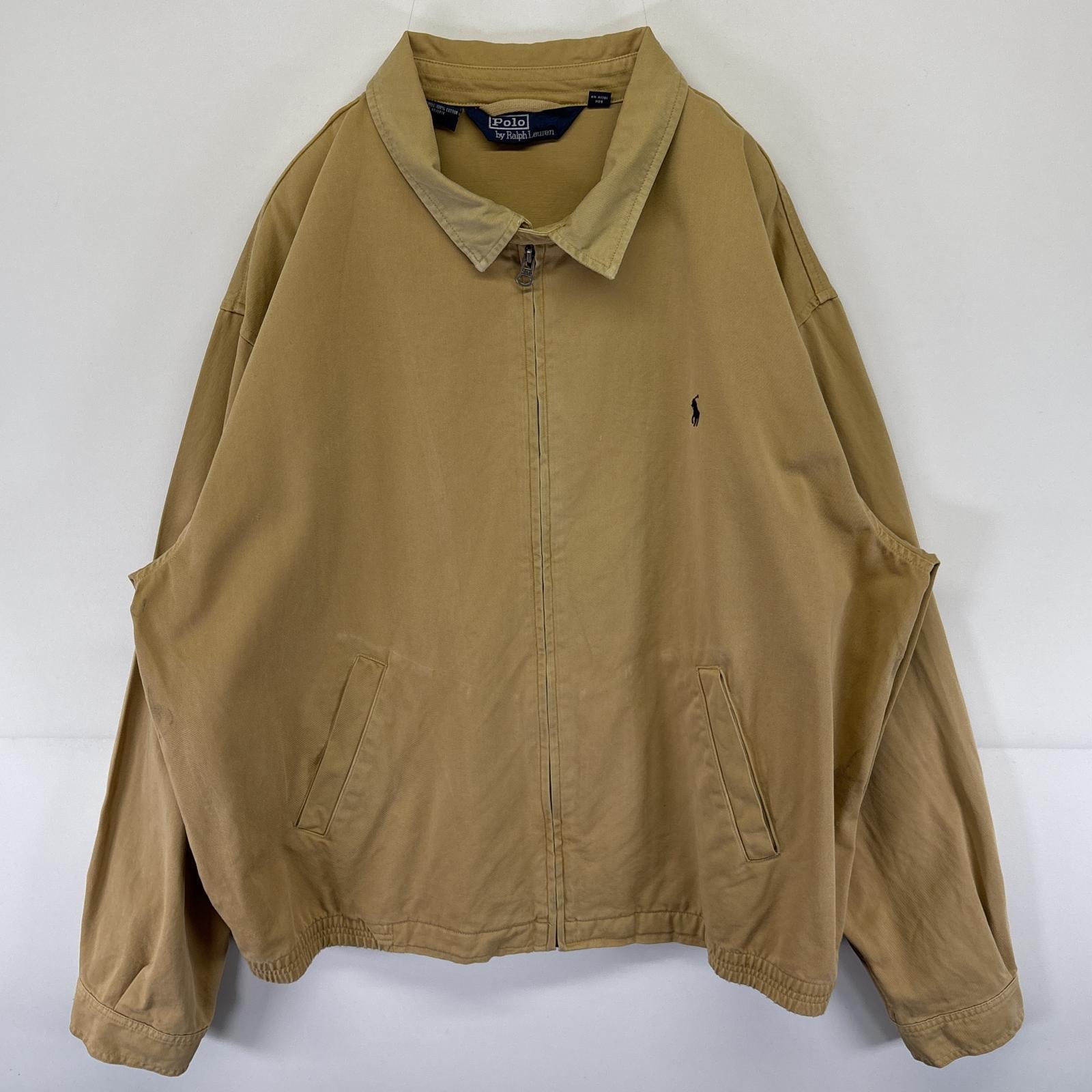 古着 ポロバイラルフローレン Polo by Ralph Lauren スウィングトップジャケット ワンポイントロゴ刺繍 ブルゾン 14041  ブラウン系 メンズ