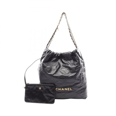 シャネル CHANEL マトラッセ シャネル22 ラージ ショルダーバッグ バッグ レザー レディース ブラック系 AS3262 【中古】