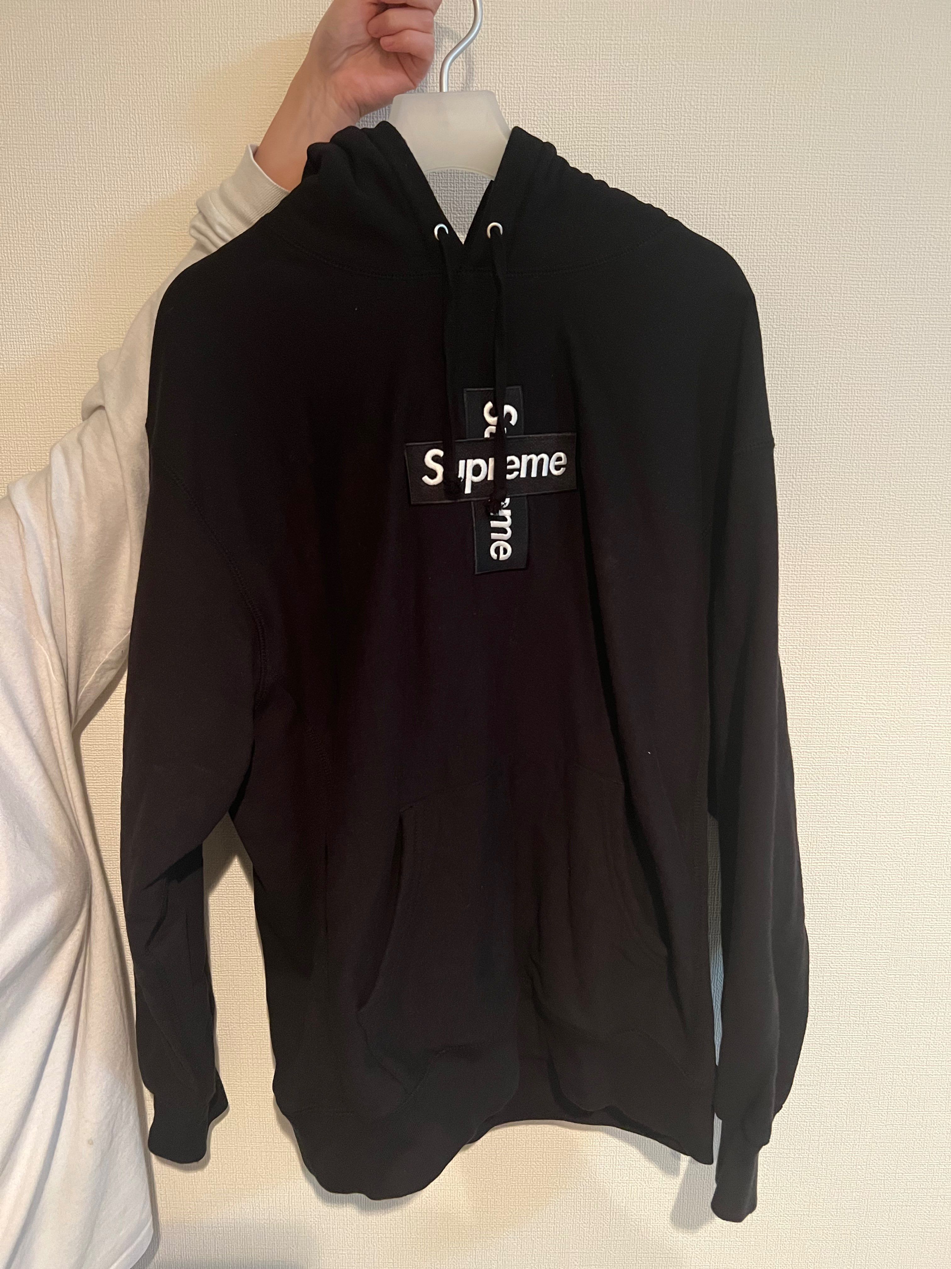 Supreme Cross Box Logo Hooded Sweatshirt "Black"