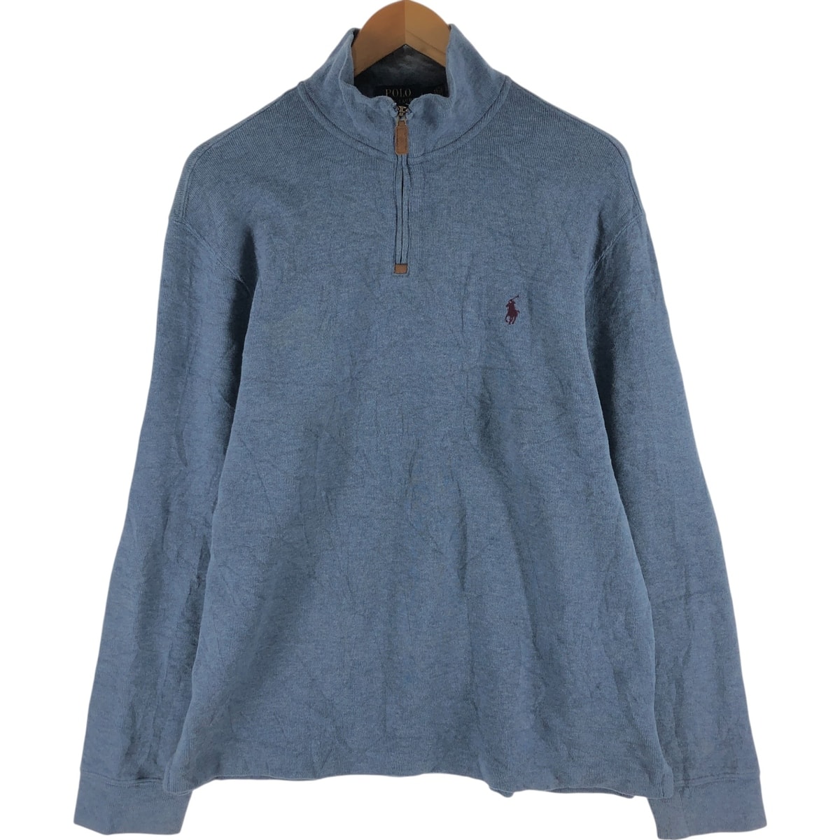 古着 ラルフローレン Ralph Lauren POLO RALPH LAUREN コットンニットハーフジップセーター メンズL相当/eaa501767