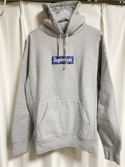 Supreme Bandana Box Logo Hooded Sweatshirt "Grey"