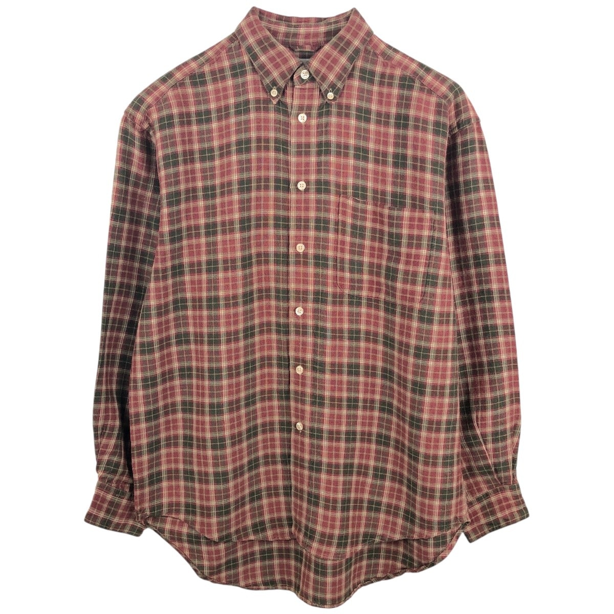 古着 90年代 ギャップ GAP オールドギャップ チェック柄 長袖 ラミー×レーヨン ボタンダウンシャツ メンズM相当 ヴィンテージ/eaa665397