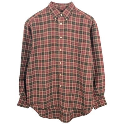 古着 90年代 ギャップ GAP オールドギャップ チェック柄 長袖 ラミー×レーヨン ボタンダウンシャツ メンズM相当 ヴィンテージ/eaa665397