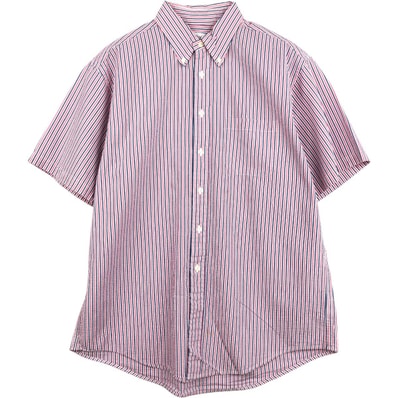 古着 ブルックスブラザーズ Brooks Brothers 346 シアサッカー 半袖 ボタンダウン ストライプシャツ メンズL相当/eaa674118