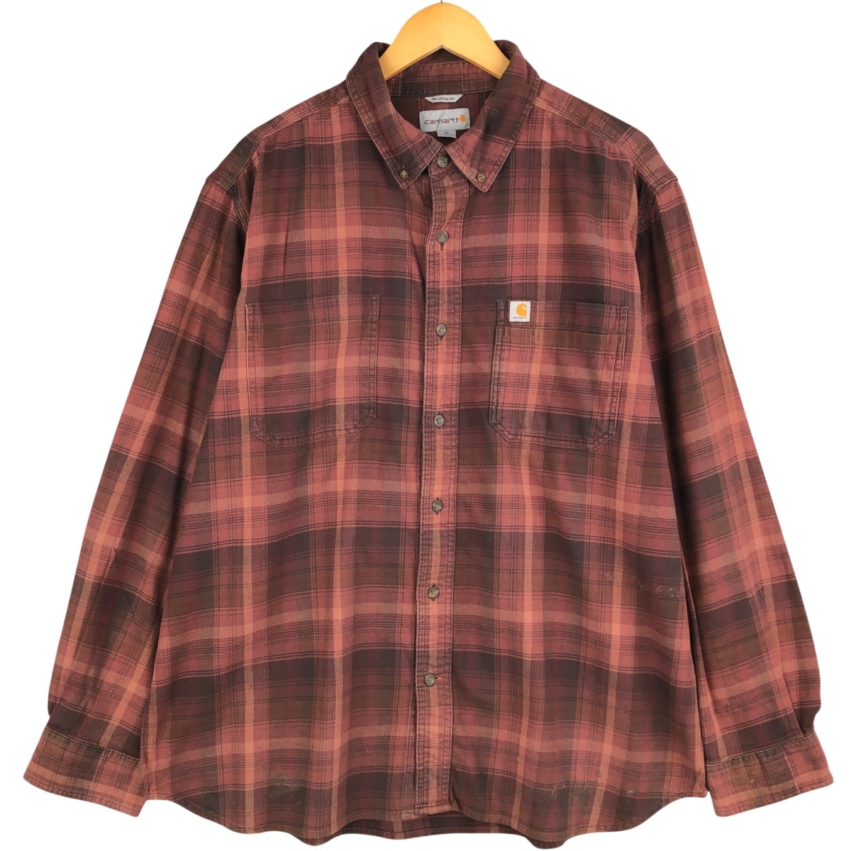 古着 カーハート Carhartt 長袖 ボタンダウン ライトネルチェックシャツ メンズXL相当/eaa593769