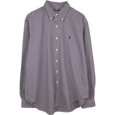 古着 ラルフローレン Ralph Lauren CLASSIC FIT ギンガムチェック 長袖 ボタンダウンチェックシャツ メンズL相当/eaa666330