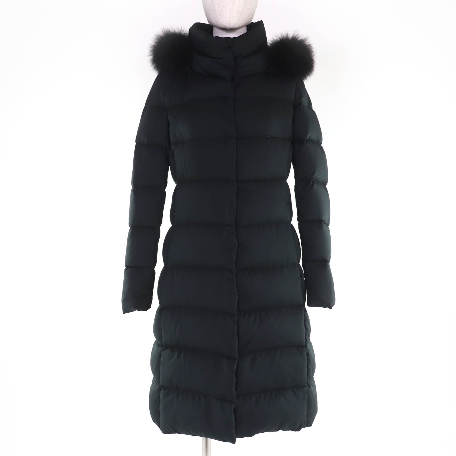 極美品 ヘルノ ダウンコート ブラック レディース 38 PI1335D