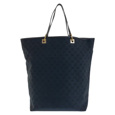 美品 GUCCI グッチ ブラック 黒 ゴールド金具 GGキャンバス レザー/ トートバッグ ショルダーバッグ 506369 【中古】