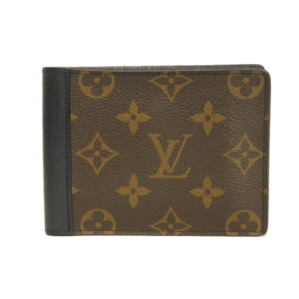 LOUIS VUITTON ルイ・ヴィトン ポルトフォイユ ミンドロ LVロゴ フラワー ブラウン ブラック 札入れ カードケース コインケース モノグラム マカサー ノワール 二つ折り財布 M60411