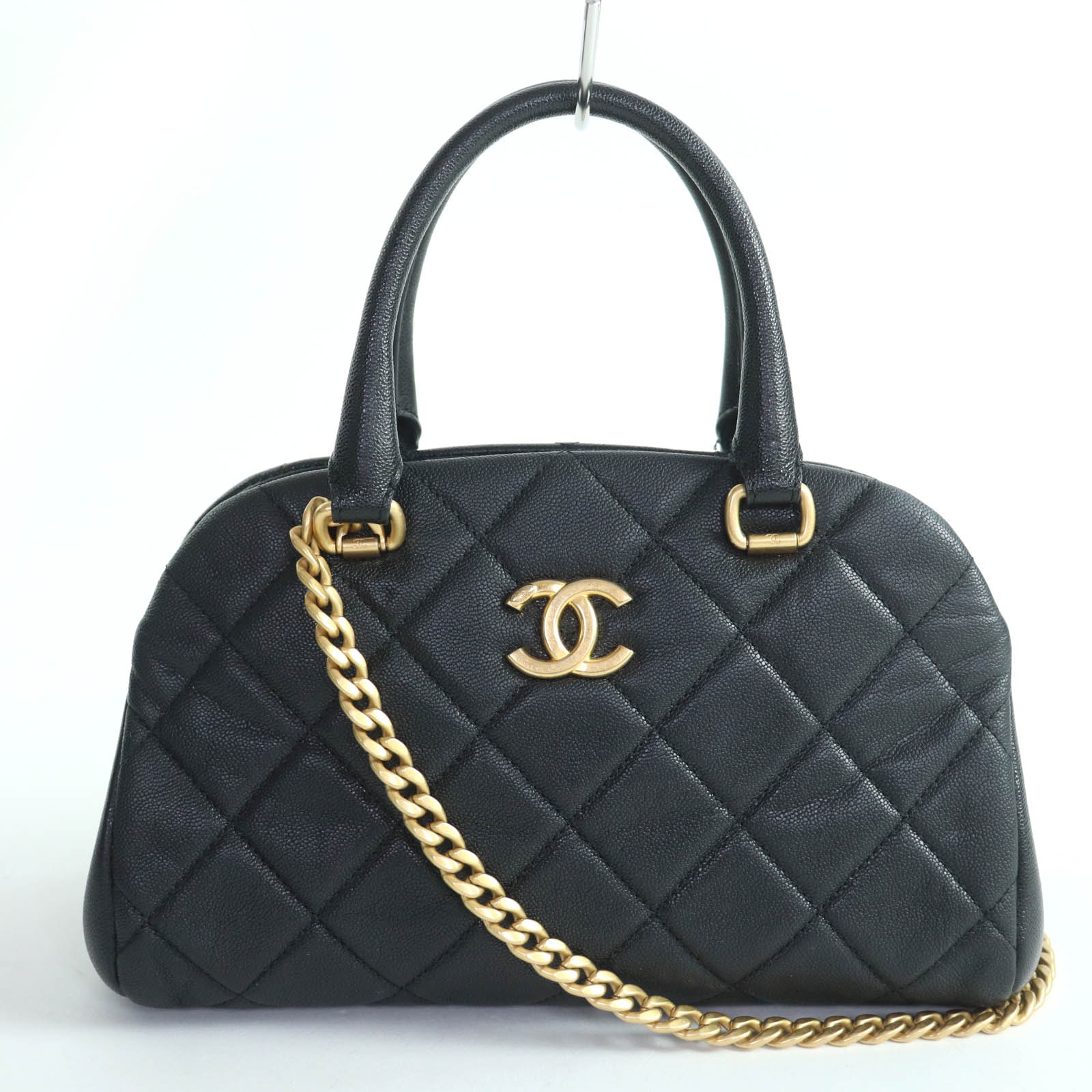 極美品 シャネル ハンドバッグ ブラック レディース AS3893