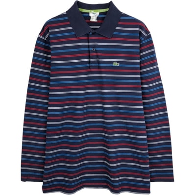 古着 ラコステ LACOSTE フランス企画 マルチボーダー 長袖 ボーダー ポロシャツ 7 メンズXXL相当/eaa662535