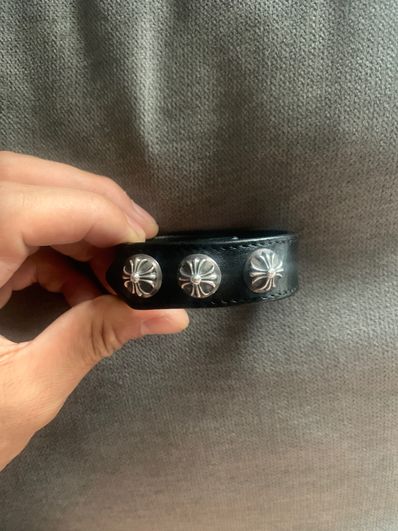 Chrome Hearts 3 Button 2 Snap Bracelet Cross "Black"