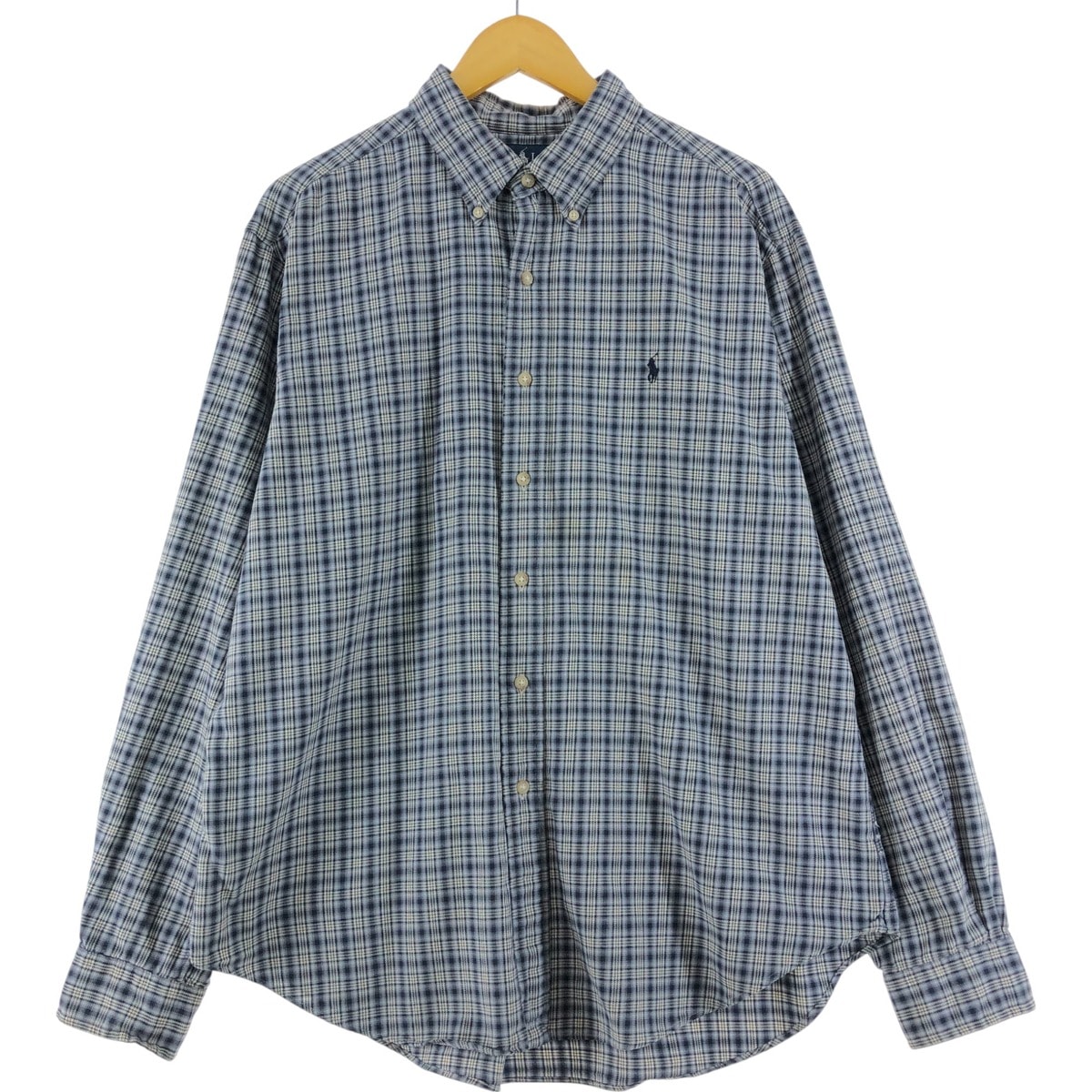 古着 ラルフローレン Ralph Lauren CLASSIC FIT 長袖 ボタンダウン ライトネルシャツ メンズXL相当/eaa531240