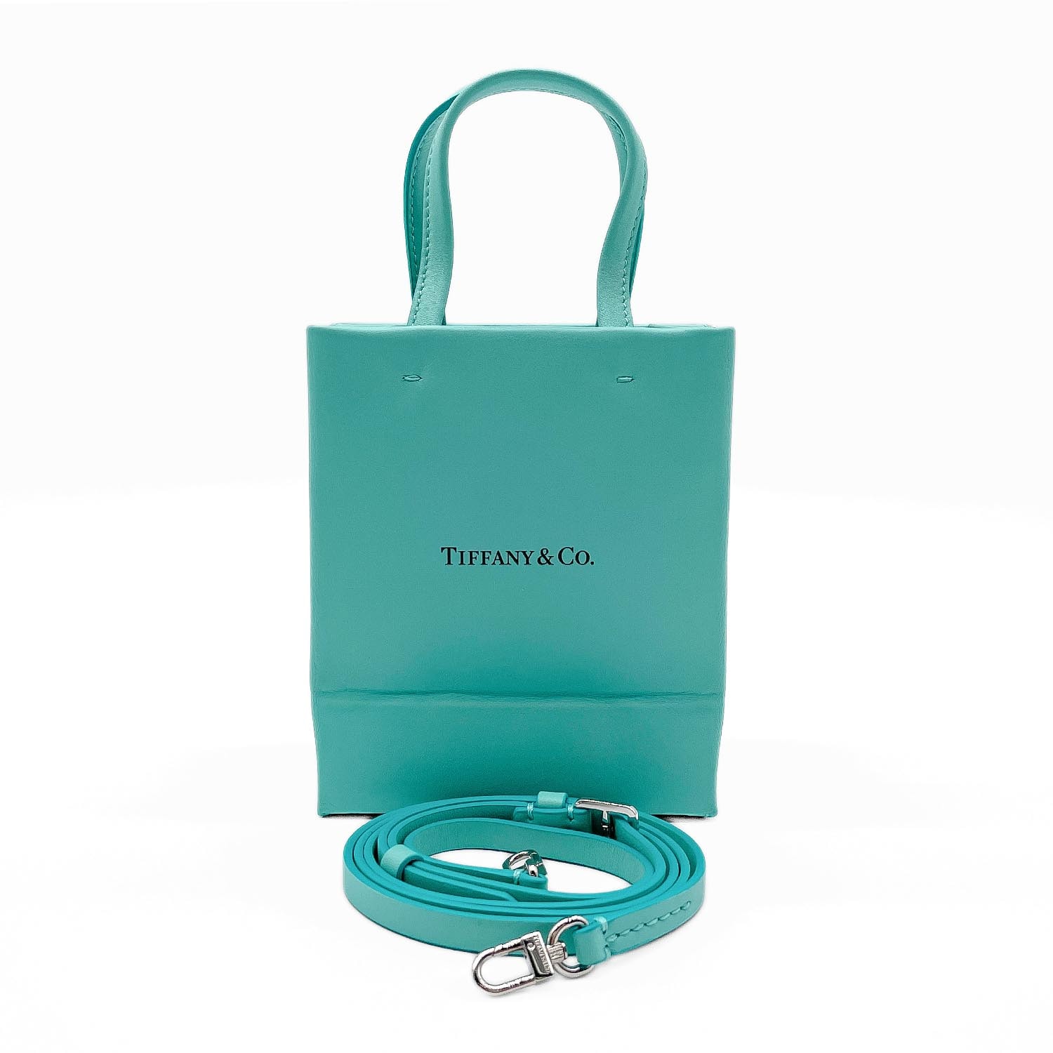 TIFFANY&Co. ティファニー ショッピングトート ミニ 2WAY ハンドバッグ
ロゴ レザー ブルー ユニセックス
【中古】