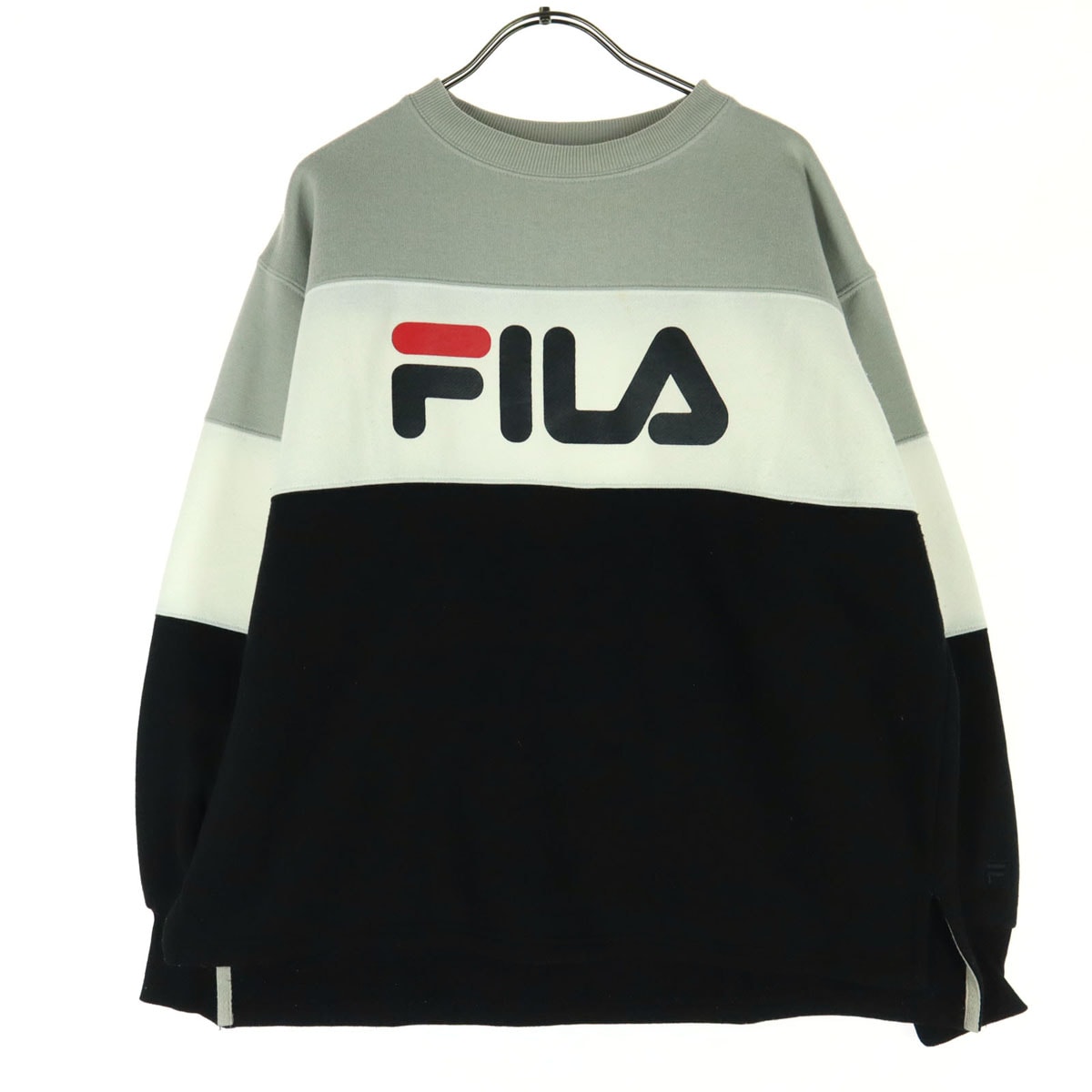 FILA フィラ 裏起毛 長袖 トレーナー M ブラック系