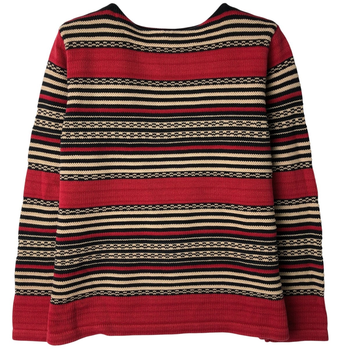 古着 ラルフローレン Ralph Lauren LAUREN ローレン ボーダー柄 ボートネック コットンニットセーター レディースM相当/eaa410952
