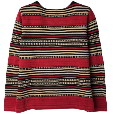 古着 ラルフローレン Ralph Lauren LAUREN ローレン ボーダー柄 ボートネック コットンニットセーター レディースM相当/eaa410952