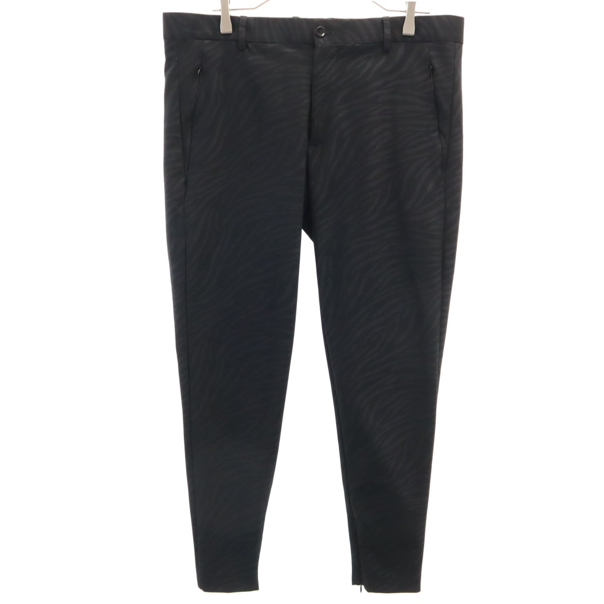 ZARA ザラ ゼブラ柄 スリムパンツ 42 ブラック