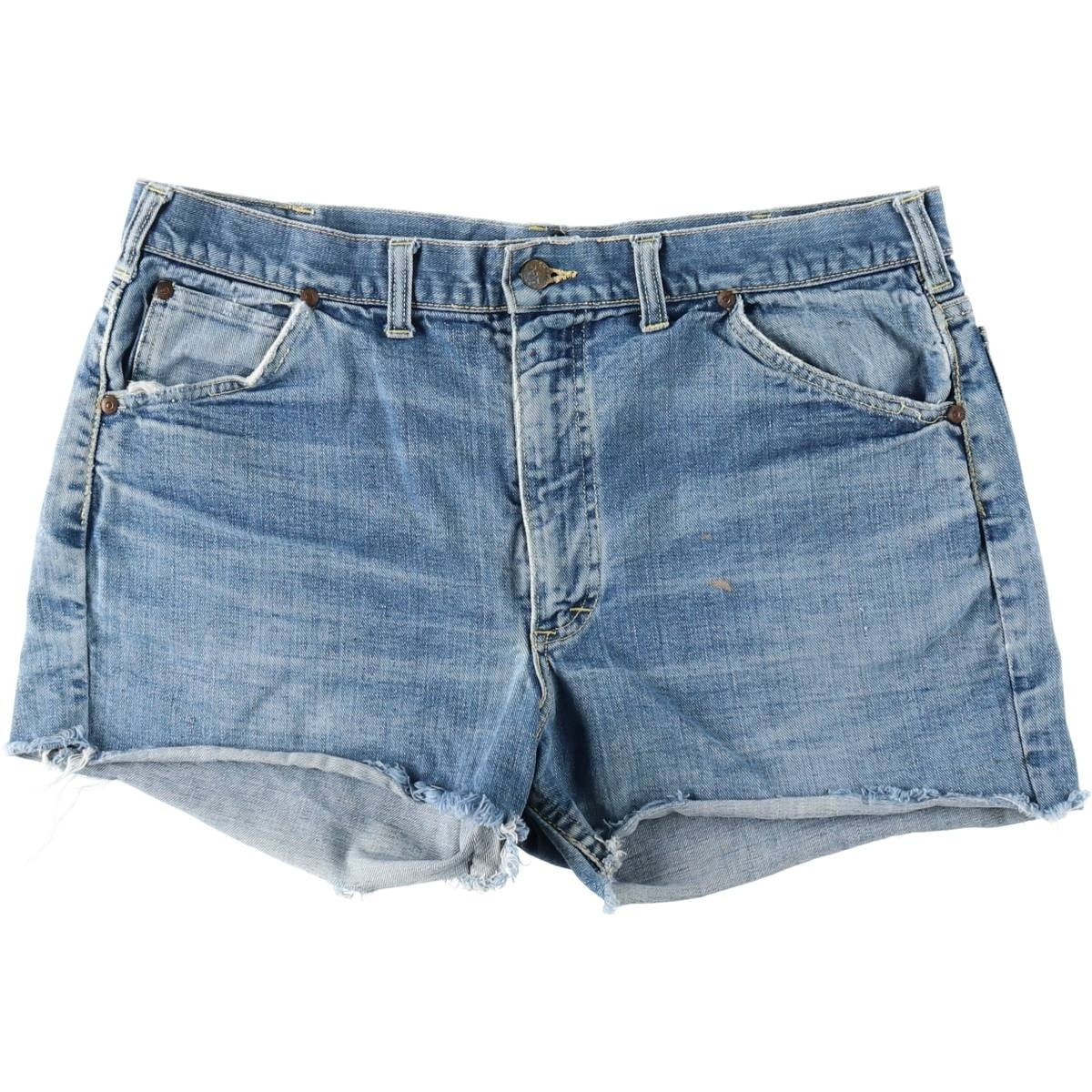 古着 リー Lee RIDERS ライダース カットオフ デニムショーツ ショートパンツ USA製 レディースXXL(w36)相当/eaa631810